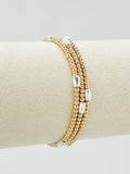 CB2346 3 Piece Metal Bead with CCB Stretch Bracelet