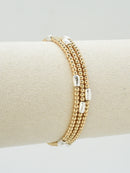 CB2346 3 Piece Metal Bead with CCB Stretch Bracelet