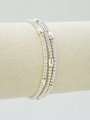 CB2346 3 Piece Metal Bead with CCB Stretch Bracelet