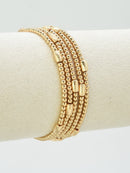 CB2347 5 Piece Metal Bead with CCB Stretch Bracelet