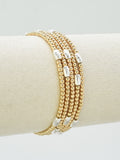 CB2347 5 Piece Metal Bead with CCB Stretch Bracelet