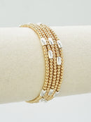 CB2347 5 Piece Metal Bead with CCB Stretch Bracelet