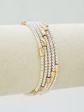 CB2347 5 Piece Metal Bead with CCB Stretch Bracelet
