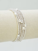 CB2347 5 Piece Metal Bead with CCB Stretch Bracelet