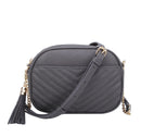 WU121 Lindsay Double Zip Chevron Crossbody Bag