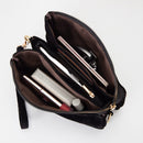 TG10573 Stacey Faux Suede 3 compartments Crossbody Bag