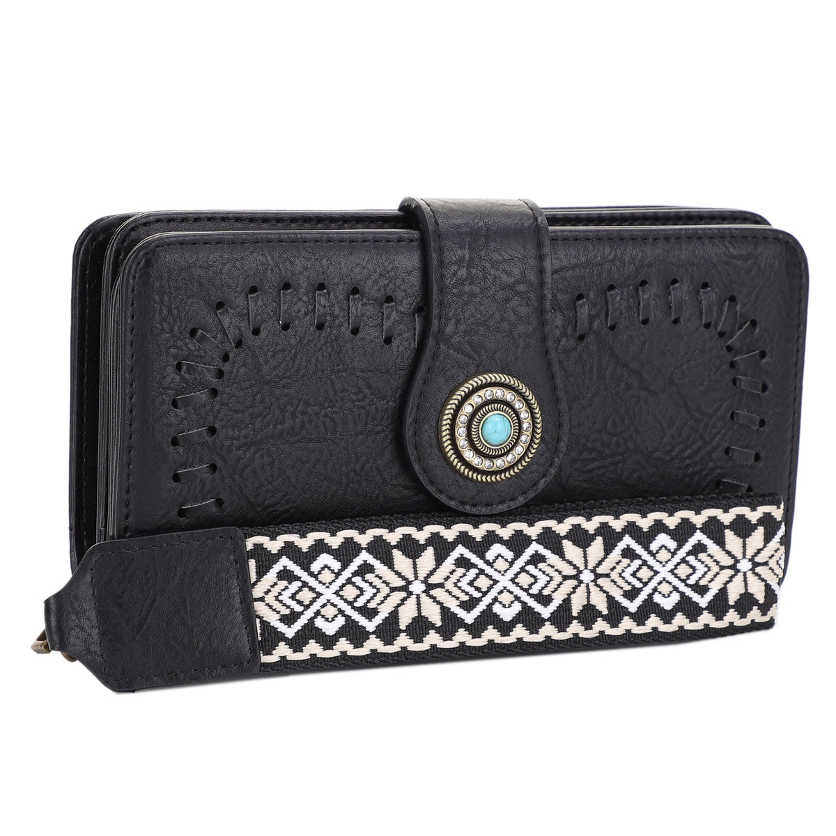 ES60166 Dolly Western Wallet With Boho Wristlet Strap