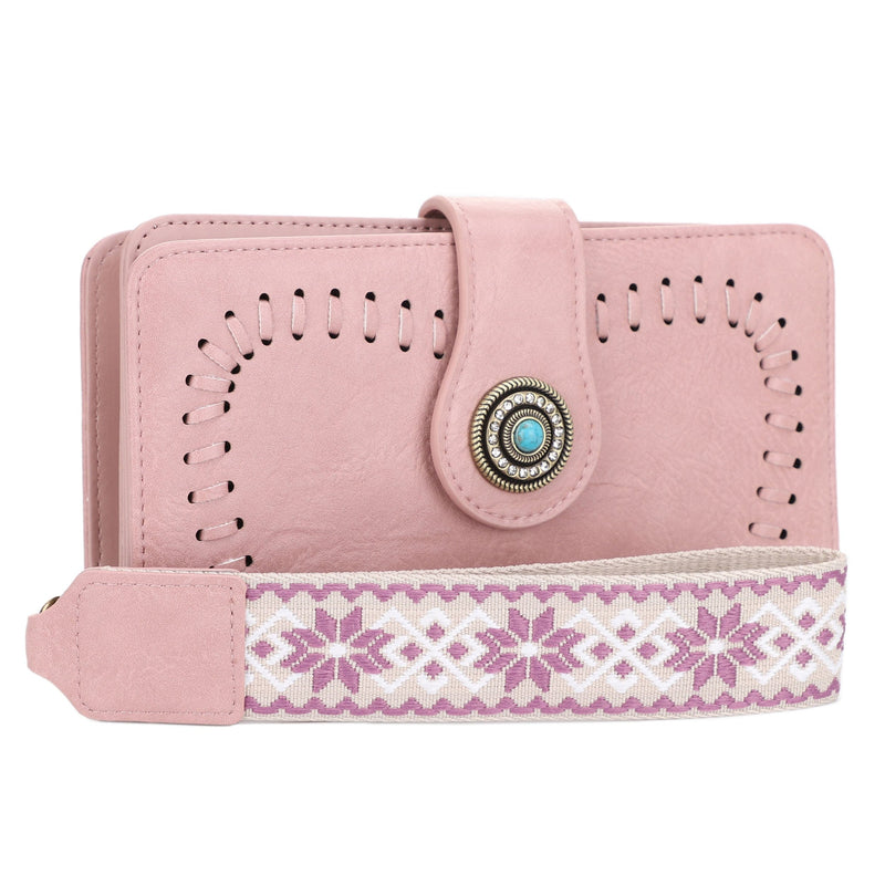 ES60166 Dolly Western Wallet With Boho Wristlet Strap