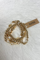 CB2186 Dorianne Metallic Beaded Bracelet Set