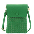 WU115 Wanda Woven Flapover Crossbody Bag Cell Phone Purse