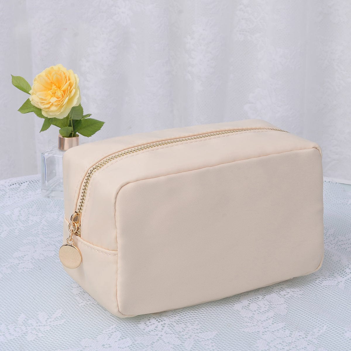 HM1012 Emma Round Zippered Nylon Cosmetic Pouch Bag