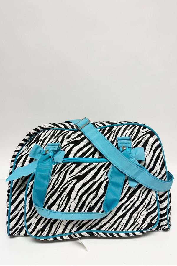 QZB2731 Zebra Print Quilted Duffel Bag