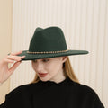 H3361 Megan Crystal Band Felt Fedora Hat