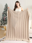 JCL6087 Cable Knit Tassel Throw Blanket