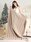 JCL6087 Cable Knit Tassel Throw Blanket