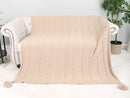 JCL6087 Cable Knit Tassel Throw Blanket