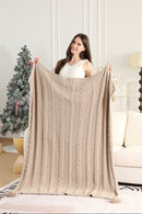 JCL6087 Cable Knit Tassel Throw Blanket
