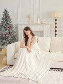 JCL6087 Cable Knit Tassel Throw Blanket