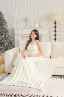 JCL6087 Cable Knit Tassel Throw Blanket