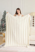 JCL6087 Cable Knit Tassel Throw Blanket