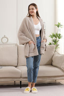 JCL6212 Open Shawl Cardigan with Pockets