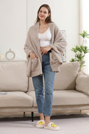 JCL6212 Open Shawl Cardigan with Pockets