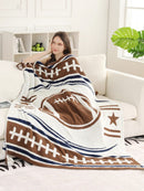 JCL6305-01 Football Tassel Throw Blanket