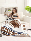 JCL6305-01 Football Tassel Throw Blanket