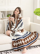 JCL6305-01 Football Tassel Throw Blanket