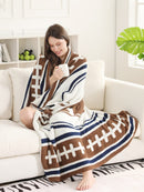 JCL6305-01 Football Tassel Throw Blanket