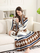 JCL6305-01 Football Tassel Throw Blanket