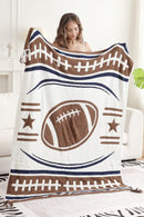 JCL6305-01 Football Tassel Throw Blanket