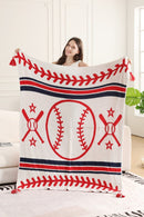 JCL6305-02 Baseball Tassel Throw Blanket
