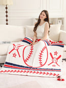 JCL6305-02 Baseball Tassel Throw Blanket
