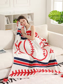 JCL6305-02 Baseball Tassel Throw Blanket