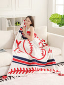 JCL6305-02 Baseball Tassel Throw Blanket
