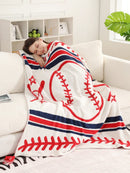 JCL6305-02 Baseball Tassel Throw Blanket