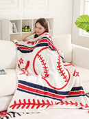 JCL6305-02 Baseball Tassel Throw Blanket