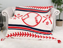 JCL6305-02 Baseball Tassel Throw Blanket
