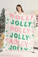 JCL6307 Holly Jolly Tassel Throw Blanket