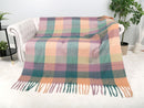 JCL6341 Brushed Plaid Throw Blanket with Fringe