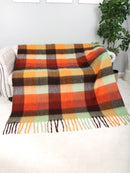 JCL6341 Brushed Plaid Throw Blanket with Fringe
