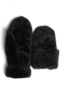 JG905 Solid Faux Fur Mittens