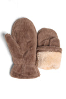 JG905 Solid Faux Fur Mittens