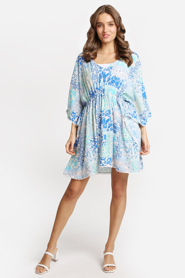 JP6061 Mixed Leaves Print Cover Up/Dress