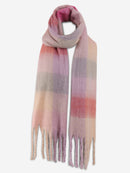 JS2431 Plaid Chunky Scarf With Fringe
