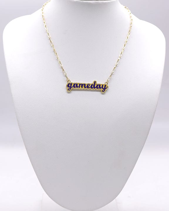 KN1048 Game Day Letter Pendant Necklace