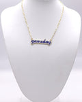KN1048 Game Day Letter Pendant Necklace