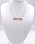 KN1048 Game Day Letter Pendant Necklace