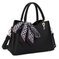 LP16609 Charlotte Triple Compartment Satchel Crossbody Bag with Scarf